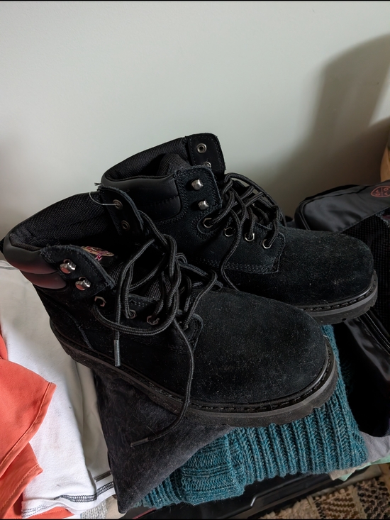 Brahma Other - Men's 8 Black Leather Steel Toe Lace-Up Work Boots ASTM compliant Brahma